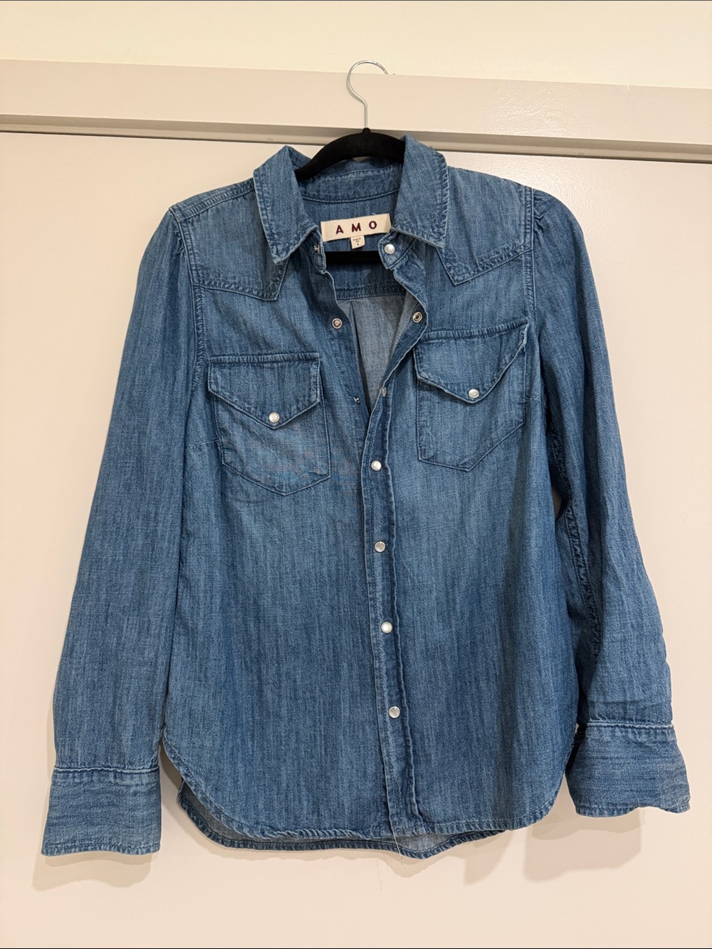AMO denim long sleeve button down